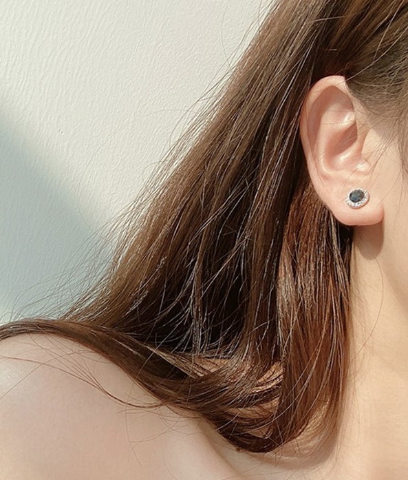 Kristal Lacivert Küpe - E0768 Görseli